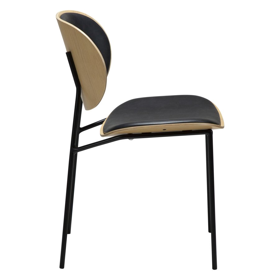 DANFORM Clementina spisebordsstol - Ravn sort kunstlder/hvidkalket egefinér/sort stl