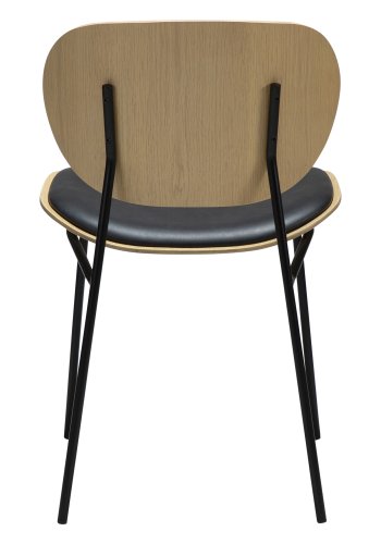 DANFORM Clementina spisebordsstol - Ravn sort kunstlder/hvidkalket egefinér/sort stl