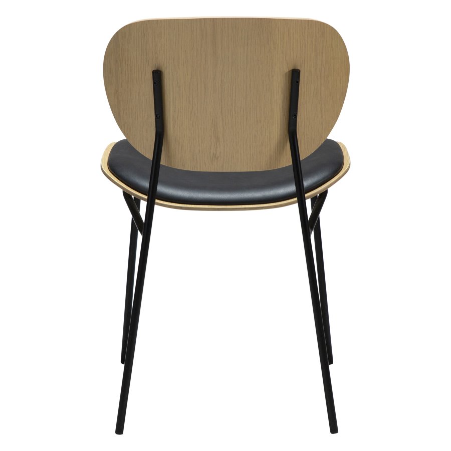 DANFORM Clementina spisebordsstol - Ravn sort kunstlder/hvidkalket egefinér/sort stl