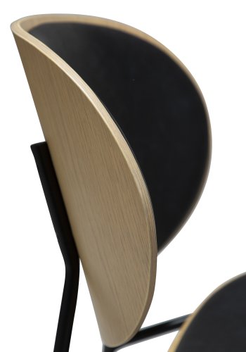 DANFORM Clementina spisebordsstol - Ravn sort kunstlder/hvidkalket egefinér/sort stl