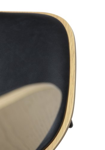 DANFORM Clementina spisebordsstol - Ravn sort kunstlder/hvidkalket egefinér/sort stl