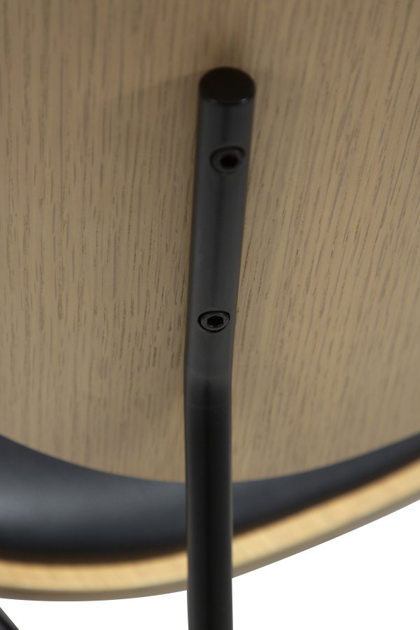 DANFORM Clementina spisebordsstol - Ravn sort kunstlder/hvidkalket egefinér/sort stl