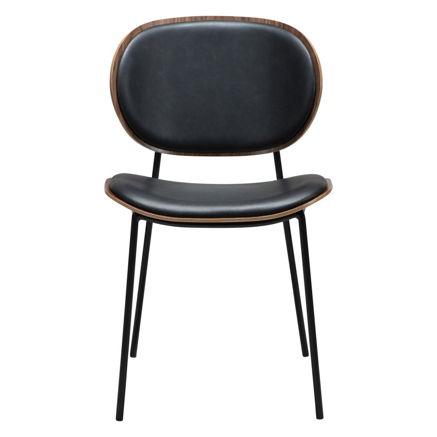 DANFORM Clementina spisebordsstol - Ravn sort kunstlder/valnd finér/sort stl
