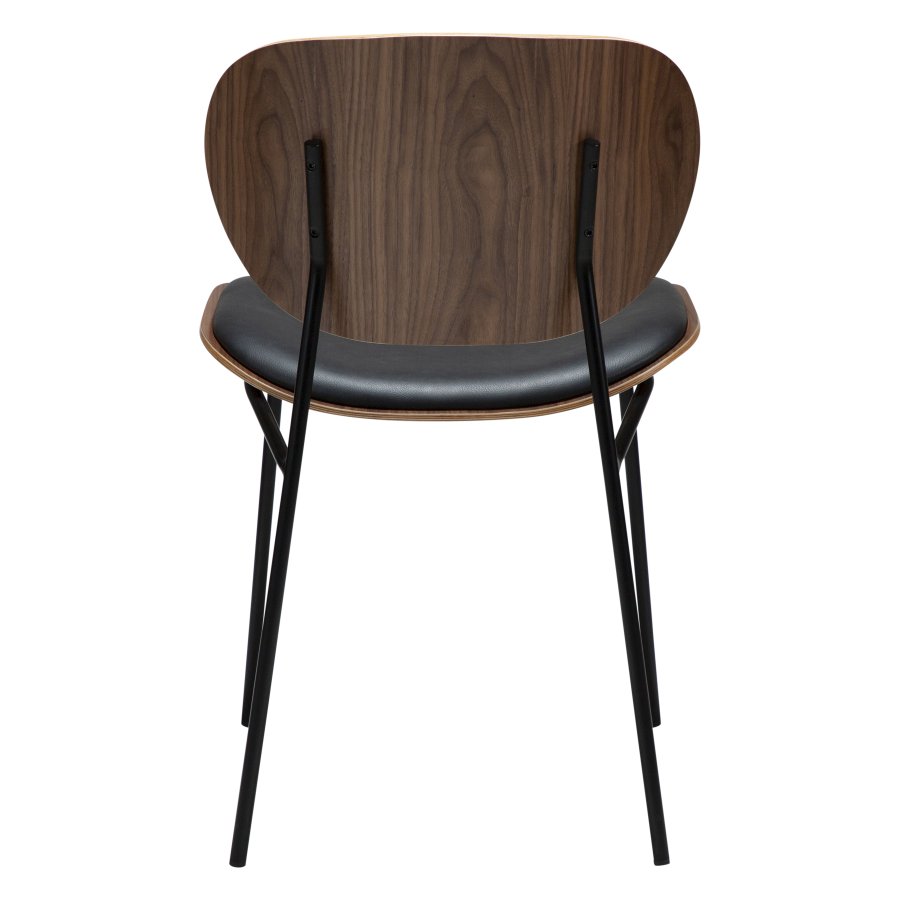 DANFORM Clementina spisebordsstol - Ravn sort kunstlder/valnd finér/sort stl