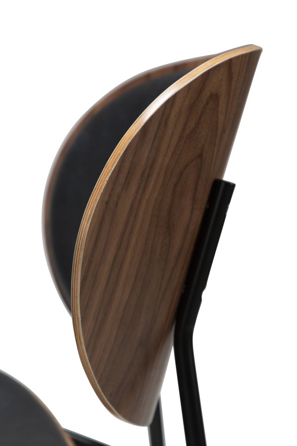 DANFORM Clementina spisebordsstol - Ravn sort kunstlder/valnd finér/sort stl