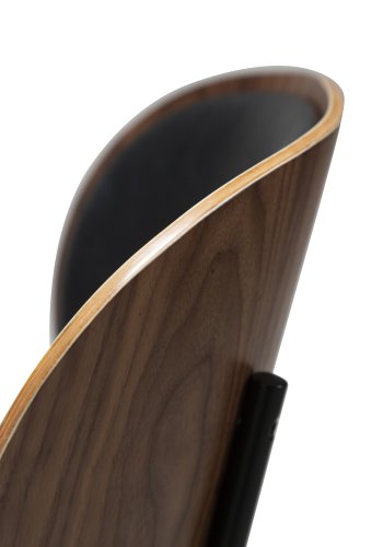 DANFORM Clementina spisebordsstol - Ravn sort kunstlder/valnd finér/sort stl