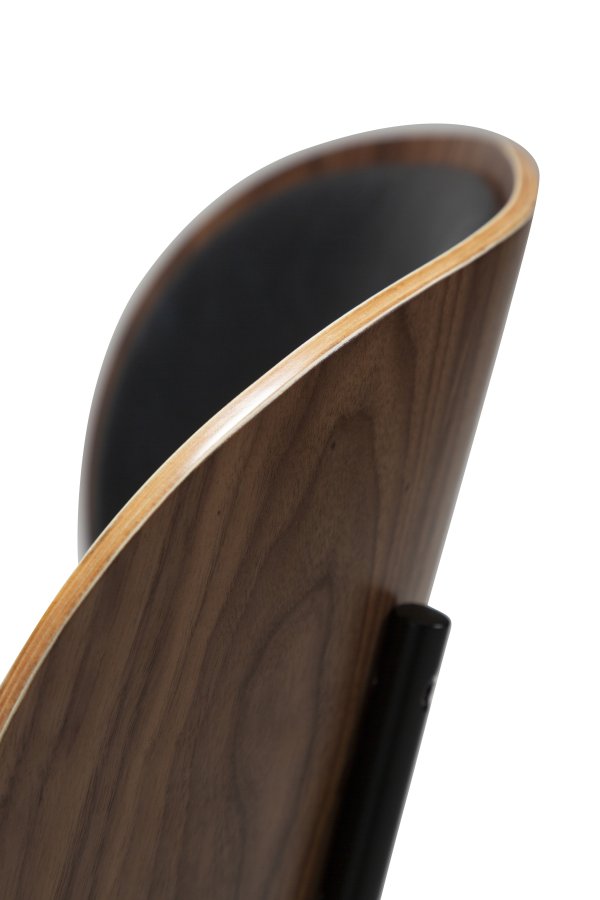 DANFORM Clementina spisebordsstol - Ravn sort kunstlder/valnd finér/sort stl