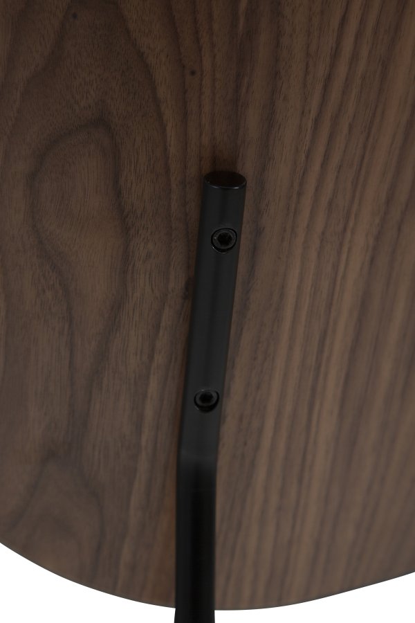 DANFORM Clementina spisebordsstol - Ravn sort kunstlder/valnd finér/sort stl