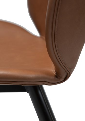 DANFORM Cloud spisebordsstol - cognac kunstlder og sort stl