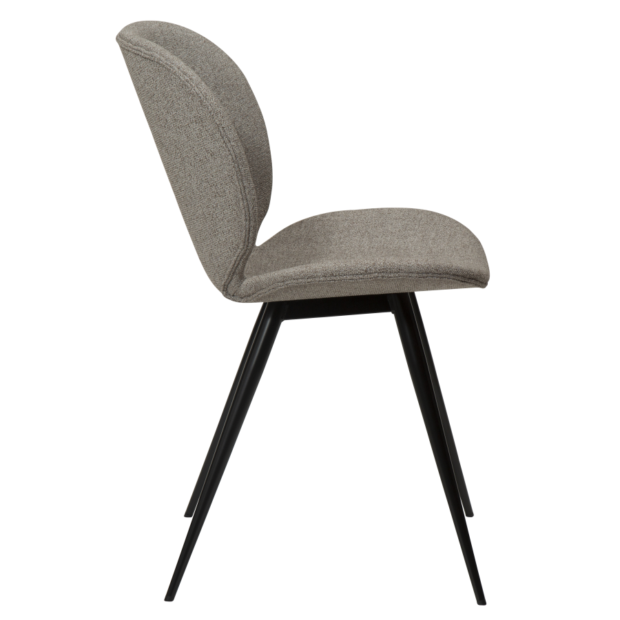 DAN-FORM CLOUD Stol Pebble earth bouclé stof med sorte ben