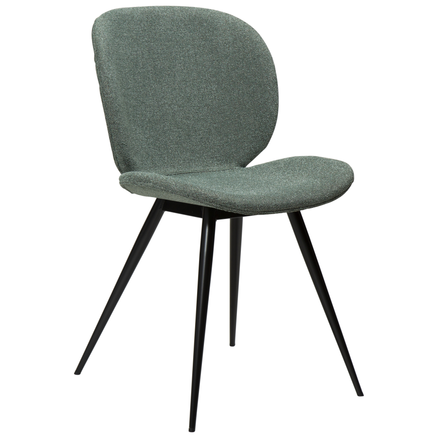 DAN-FORM CLOUD Stol Pebble grn bouclé stof med sorte ben