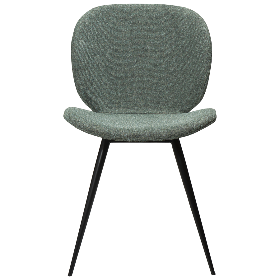 DAN-FORM CLOUD Stol Pebble grn bouclé stof med sorte ben