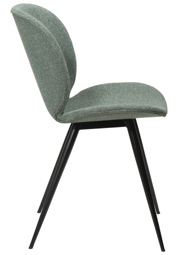 DAN-FORM CLOUD Stol Pebble grn bouclé stof med sorte ben