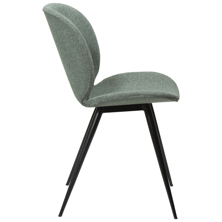 DAN-FORM CLOUD Stol Pebble grn bouclé stof med sorte ben