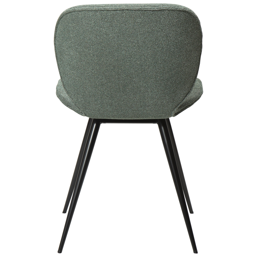 DAN-FORM CLOUD Stol Pebble grn bouclé stof med sorte ben
