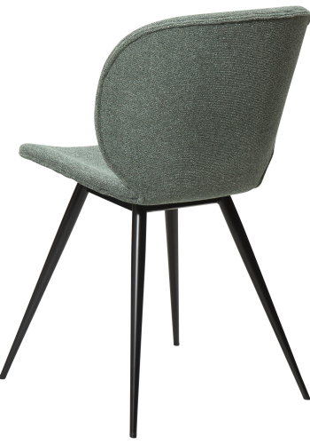 DAN-FORM CLOUD Stol Pebble grn bouclé stof med sorte ben