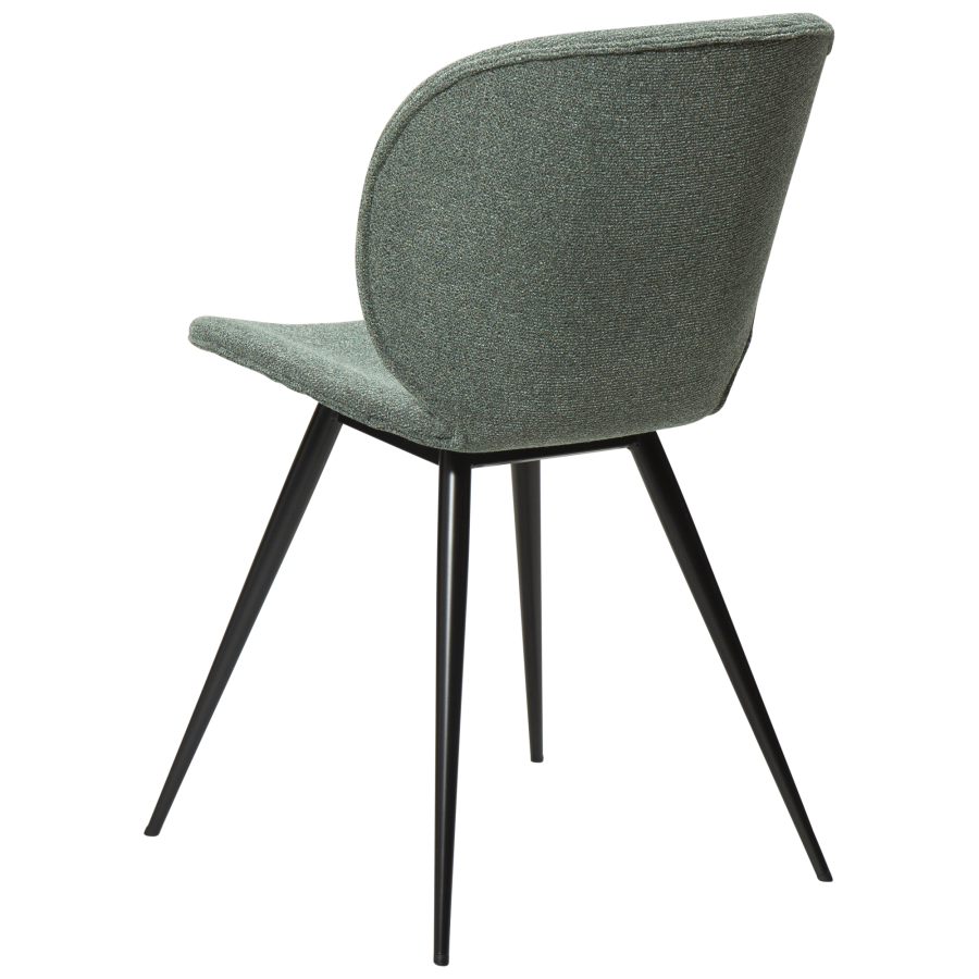 DAN-FORM CLOUD Stol Pebble grn bouclé stof med sorte ben