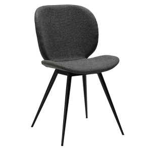 DAN-FORM CLOUD Stol Pebble gr bouclé stof med sorte ben