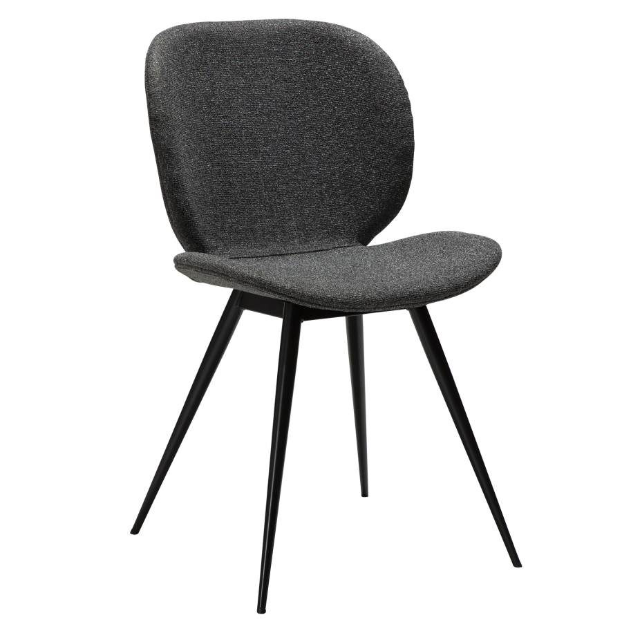 DAN-FORM CLOUD Stol Pebble gr bouclé stof med sorte ben