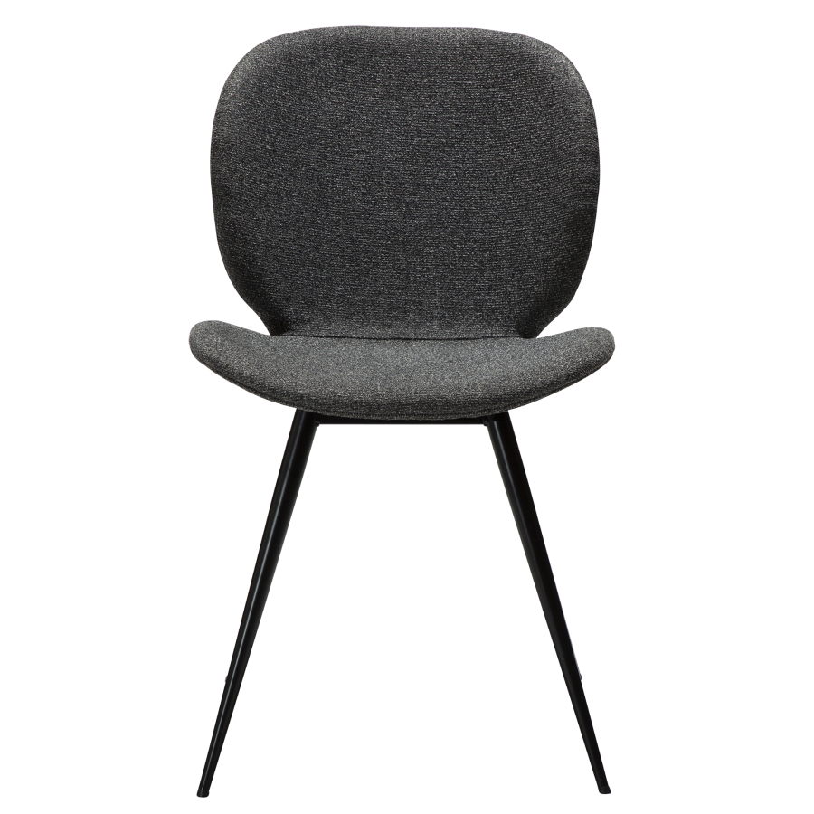DAN-FORM CLOUD Stol Pebble gr bouclé stof med sorte ben