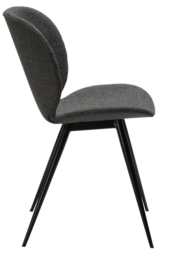 DAN-FORM CLOUD Stol Pebble gr bouclé stof med sorte ben