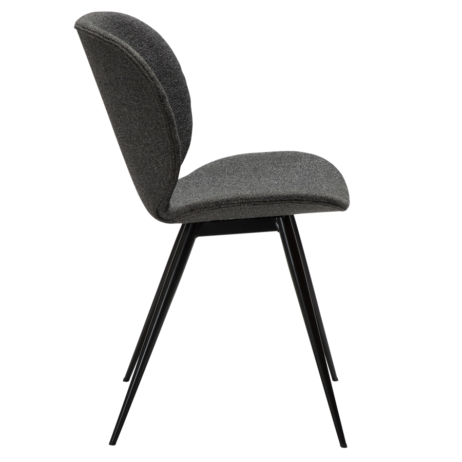 DAN-FORM CLOUD Stol Pebble gr bouclé stof med sorte ben