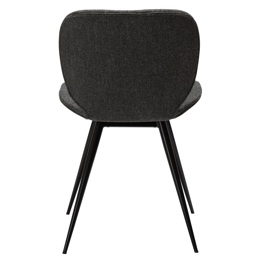 DAN-FORM CLOUD Stol Pebble gr bouclé stof med sorte ben