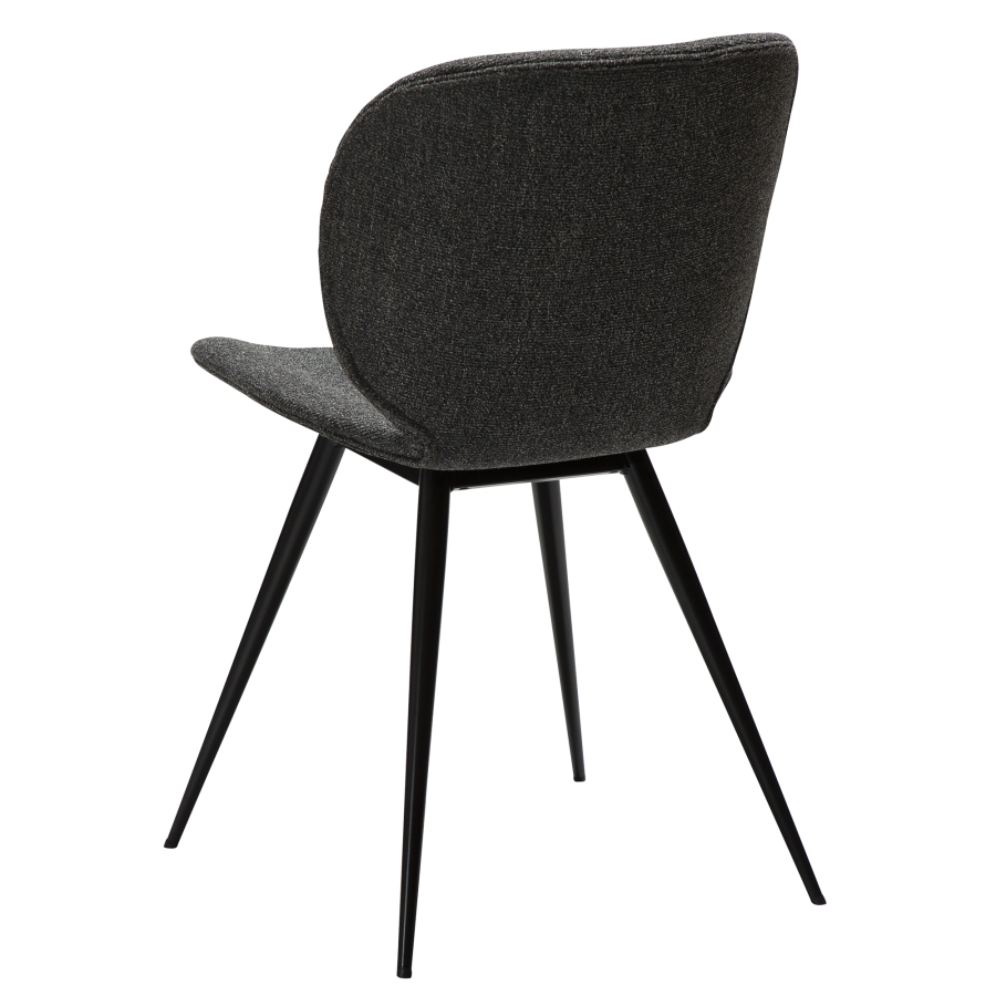 DAN-FORM CLOUD Stol Pebble gr bouclé stof med sorte ben