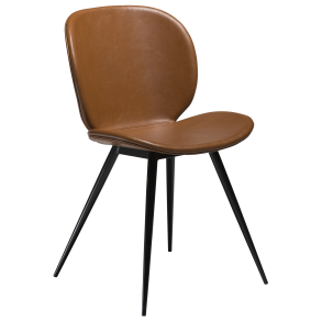 DAN-FORM CLOUD Stol Vintage lysebrun kunst. lder med runde sorte ben