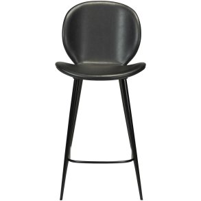 DAN-FORM Cloud barstol, m. rygln og fodsttte - vintage sort kunstlder og sort stl