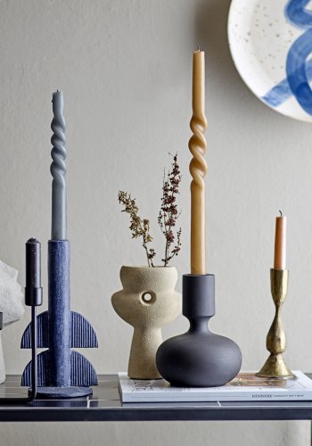 BLOOMINGVILLE Twist Stearinlys, Gr, Parafin, st af 4