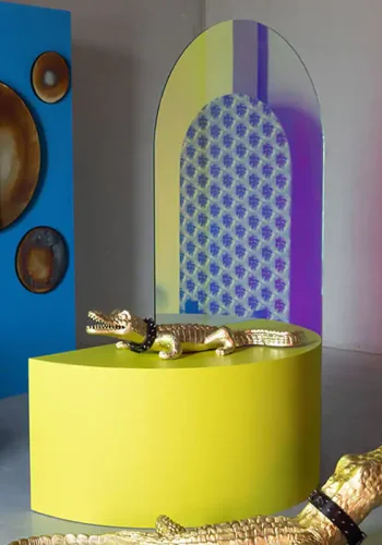 BOLD MONKEY Peek Into The Cosmos vgspejl XXL - vintage/oliespildsinspirerede refleksion glas (89)