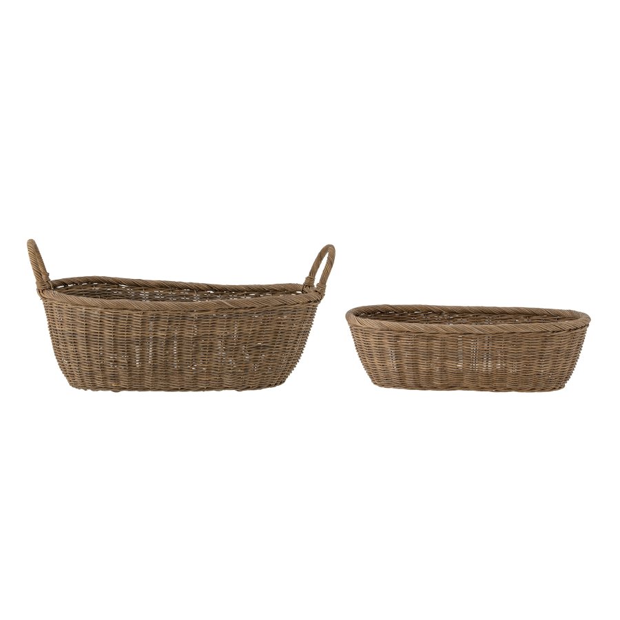 BLOOMINGVILLE Somma kurv - brun rattan (st af 2)