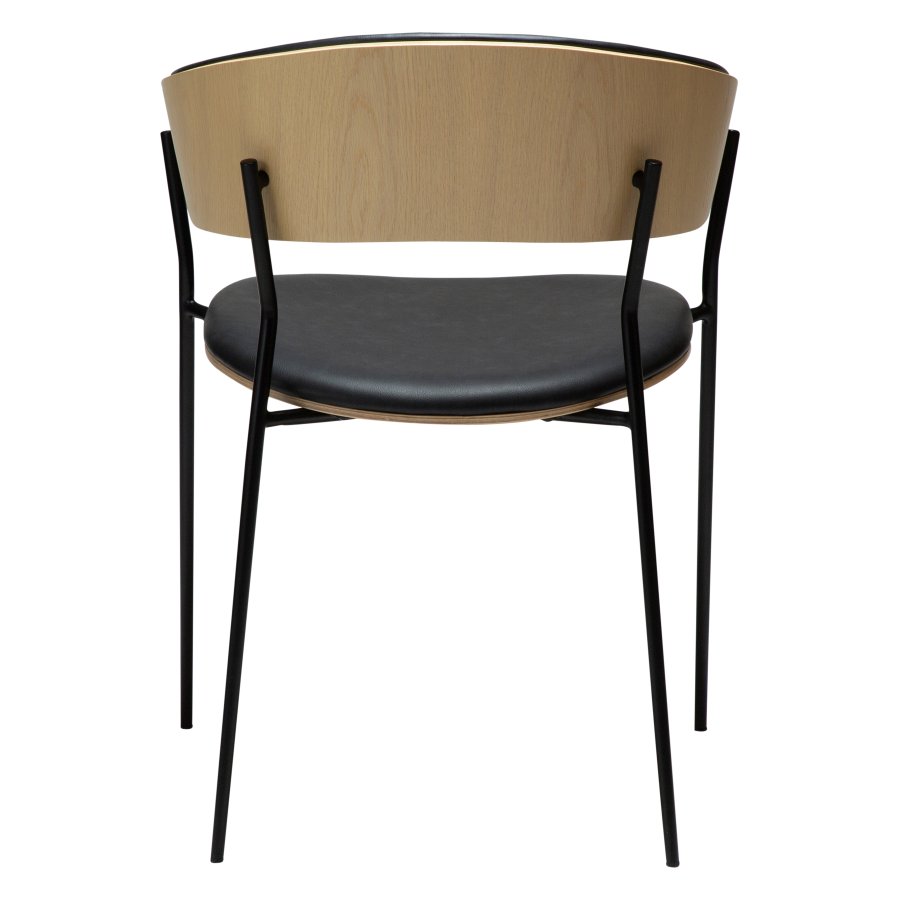 DANFORM Crib spisebordsstol, m. armln - Ravn sort kunstlder/hvidkalket egetrsfinér/sort stl