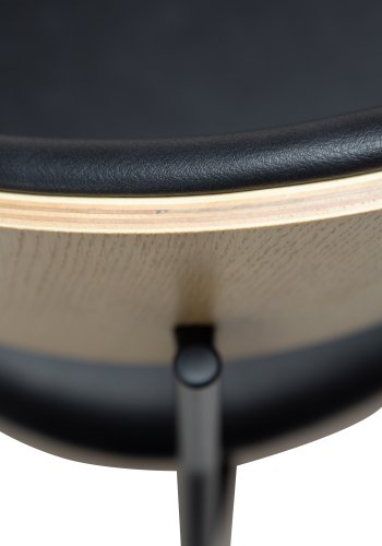 DANFORM Crib spisebordsstol, m. armln - Ravn sort kunstlder/hvidkalket egetrsfinér/sort stl