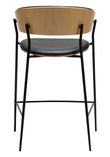 DANFORM Crib counterstol, m. armln, rygln - Ravn sort kunstlder/hvidkalket egetrsfinér/sort stl