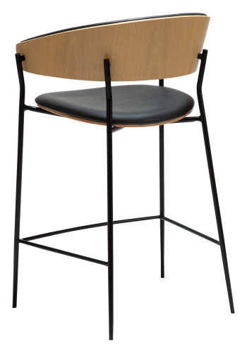 DANFORM Crib counterstol, m. armln, rygln - Ravn sort kunstlder/hvidkalket egetrsfinér/sort stl