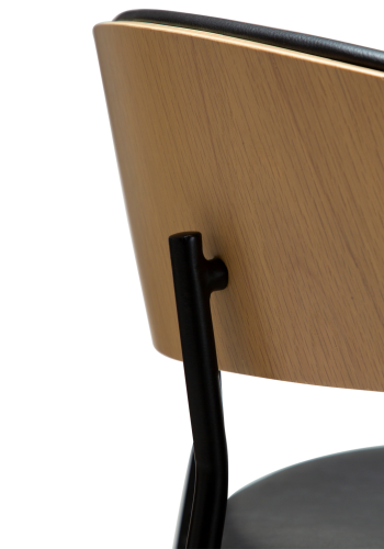 DANFORM Crib counterstol, m. armln, rygln - Ravn sort kunstlder/hvidkalket egetrsfinér/sort stl