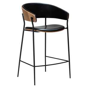 DAN-FORM CRIB Bordskammel Vintage sort kunst. lder- og valnddefiner m. sorte metal ben