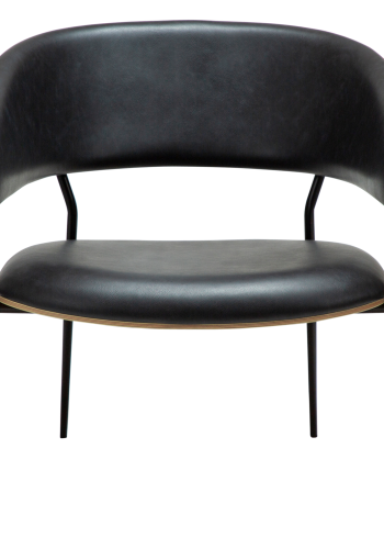 DANFORM Crib loungestol, m. armln - Ravn sort kunstlder/hvidkalket egetrsfinér/sort stl