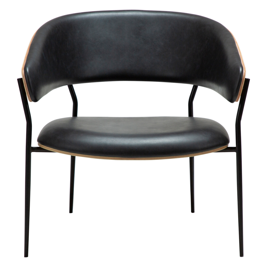 DANFORM Crib loungestol, m. armln - Ravn sort kunstlder/hvidkalket egetrsfinér/sort stl