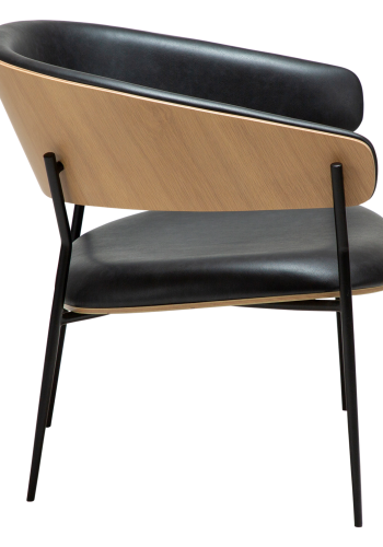 DANFORM Crib loungestol, m. armln - Ravn sort kunstlder/hvidkalket egetrsfinér/sort stl