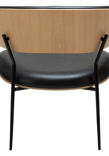 DANFORM Crib loungestol, m. armln - Ravn sort kunstlder/hvidkalket egetrsfinér/sort stl