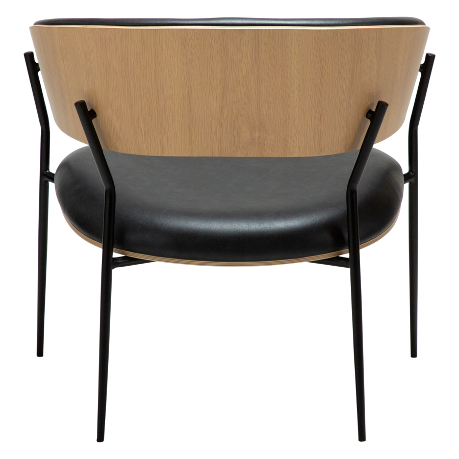 DANFORM Crib loungestol, m. armln - Ravn sort kunstlder/hvidkalket egetrsfinér/sort stl