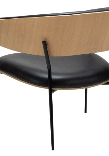 DANFORM Crib loungestol, m. armln - Ravn sort kunstlder/hvidkalket egetrsfinér/sort stl