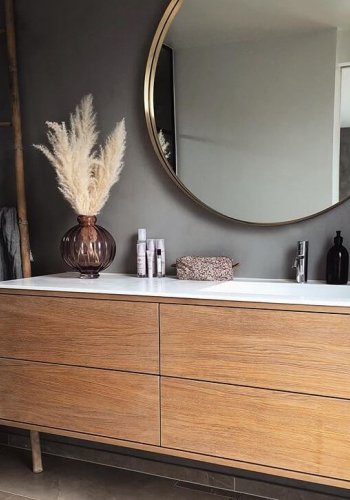 KARE DESIGN Curve Round spejl - spejlglas og messingbelagt ramme, rund ( 100)