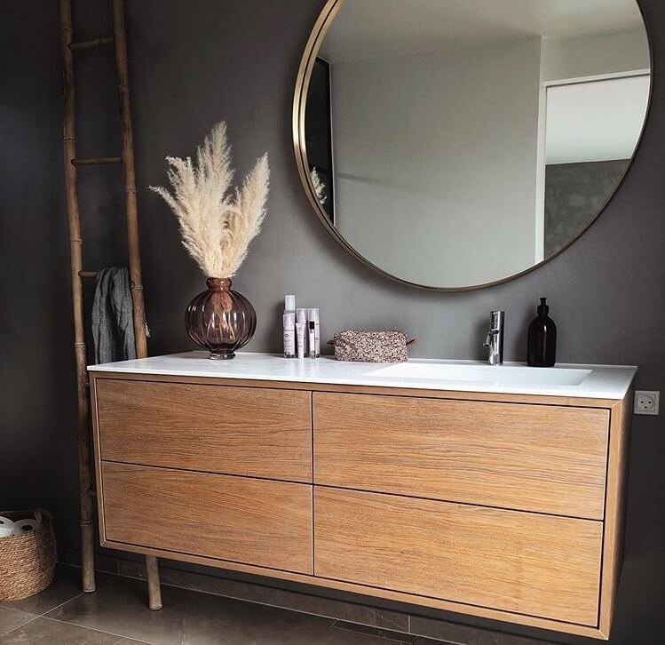 KARE DESIGN Curve Round spejl - spejlglas og messingbelagt ramme, rund ( 100)