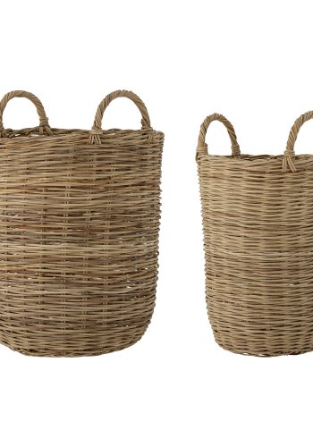 BLOOMINGVILLE Sede kurv, m. hank - brun rattan (st af 2)