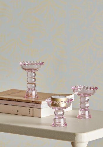 BLOOMINGVILLE Delphia Lysestage, Rosa, Glas