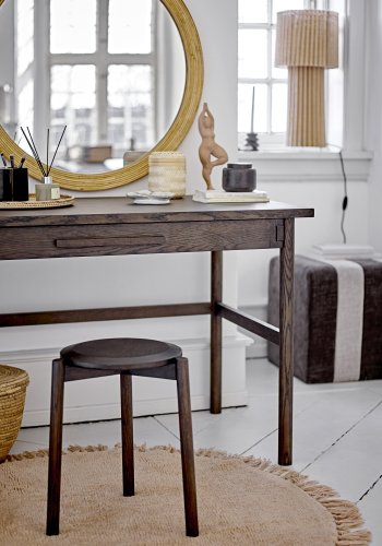 BLOOMINGVILLE Flint puf, kvadratisk - brun polyester (45x45)